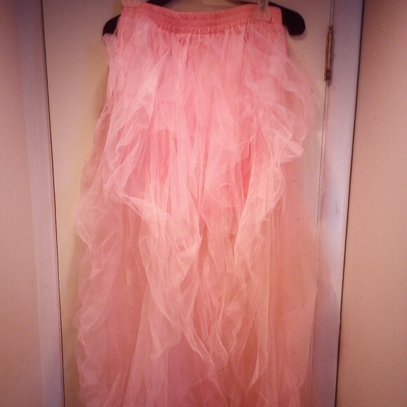 Main Strip M pink tulle ruffle confetti skirt maxi NWT - Picture 4 of 8